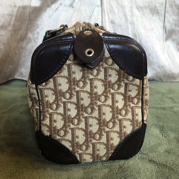 CHRISTIAN DIOR Monogram Trotter Boston Bag in Brown Canvas & Leather - Picture 5 of 15